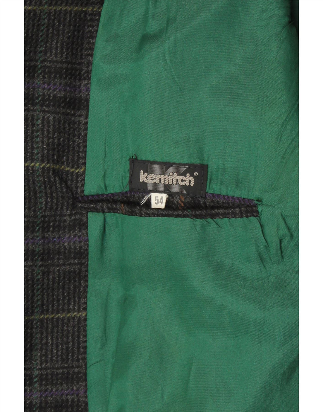 VINTAGE Veste Blazer 2 Boutons Homme IT 54 2XL Laine à Carreaux Gris