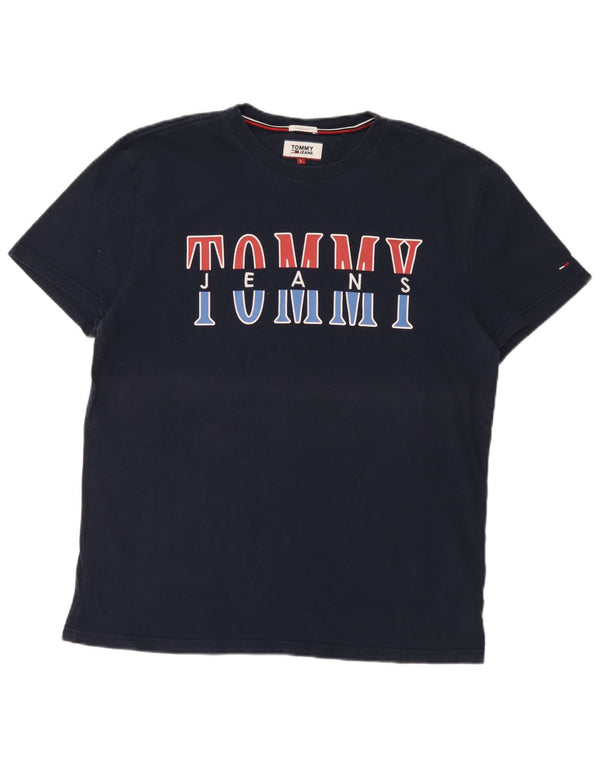 Tommy Hilfiger T-shirt graphique coupe classique pour hommes, grand, bleu marine