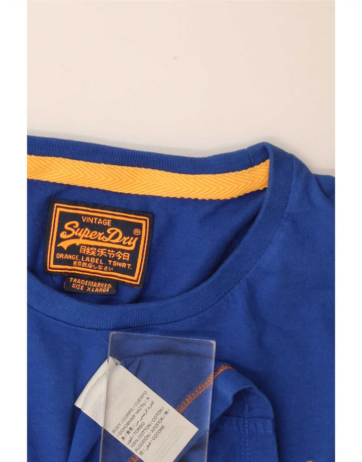 Superdry T-Shirt Homme Top XL Bleu Coton