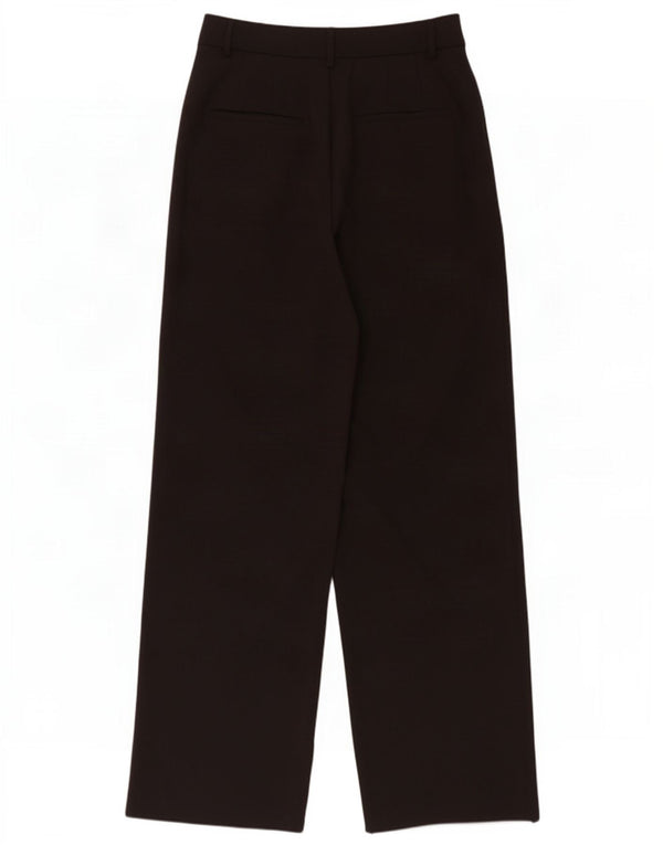 Zara Pantalon Chino Large Femme Moyen W28 L30 Noir Polyester