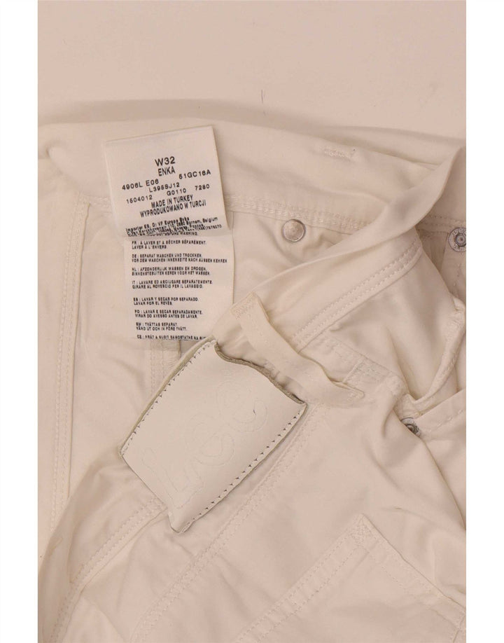 Lee Bermuda Enka Femme W32 Large Blanc Coton