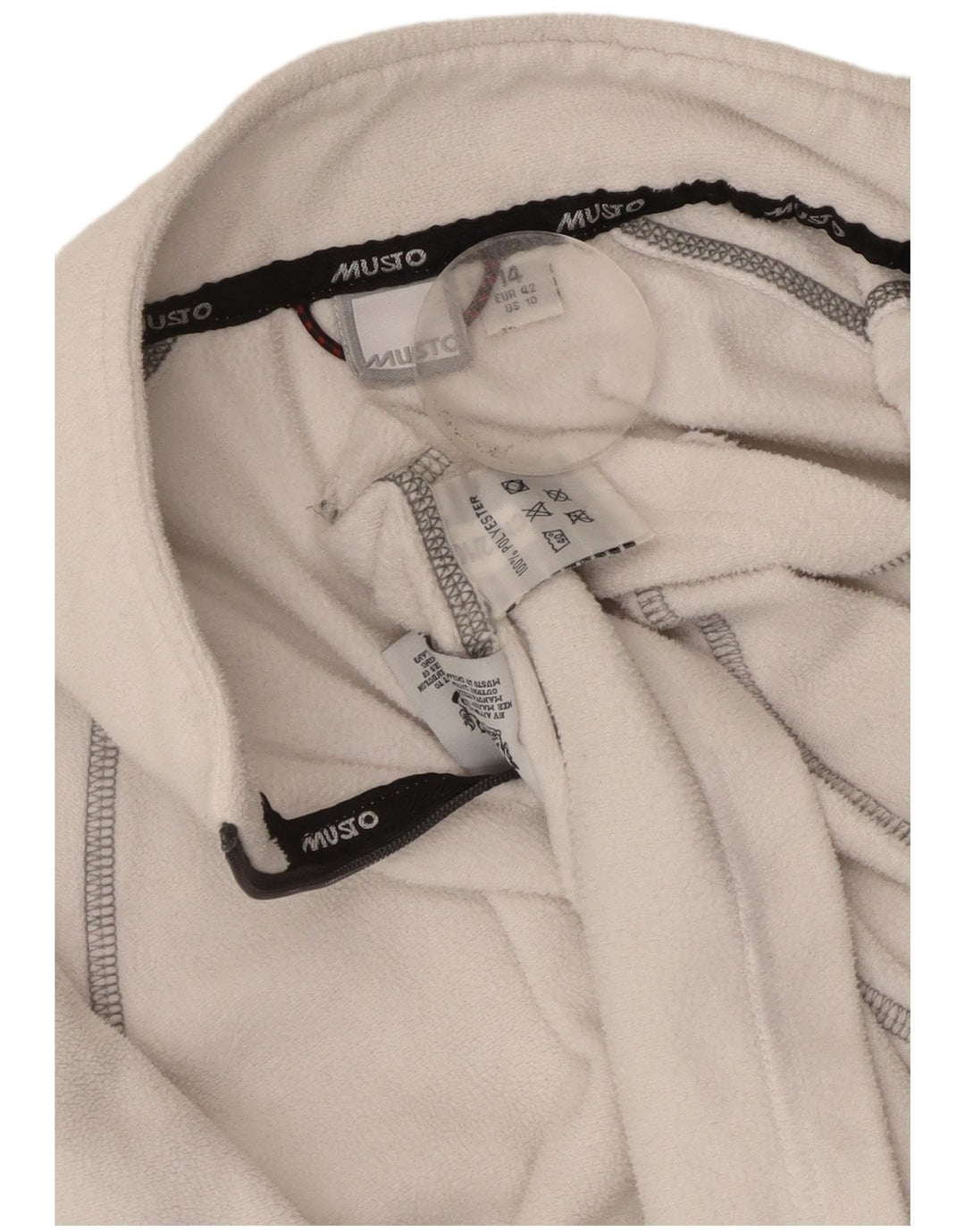 Musto Pull polaire à col zippé pour femme UK 14 Large Blanc Polyester