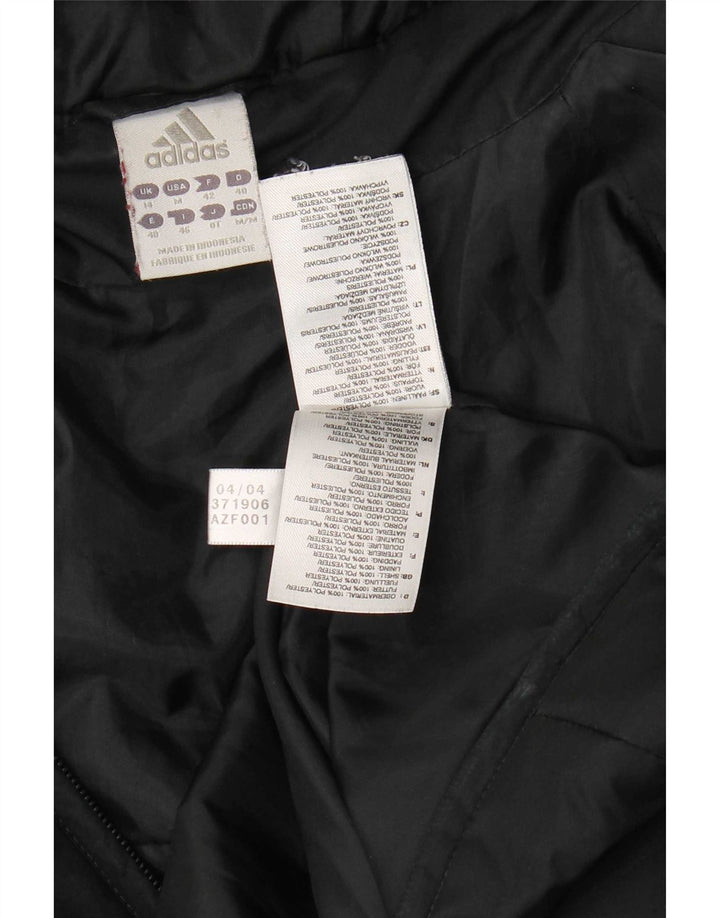 Adidas Manteau rembourré à capuche pour femme UK 14 Medium Noir Polyester