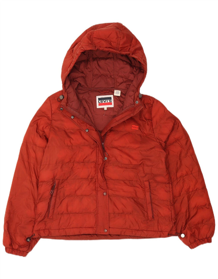Levi's Veste matelassée à capuche pour femme UK 44 Orange moyen Polyester Hiver