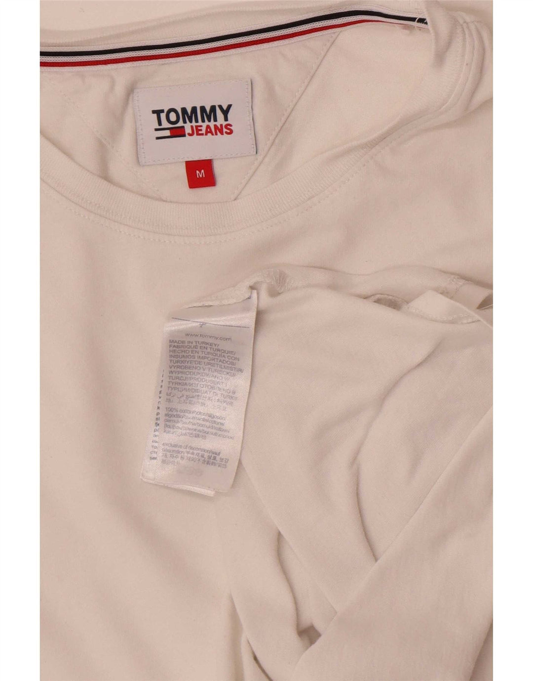 Tommy Hilfiger T-Shirt Femme Top UK 12 Coton Blanc Moyen