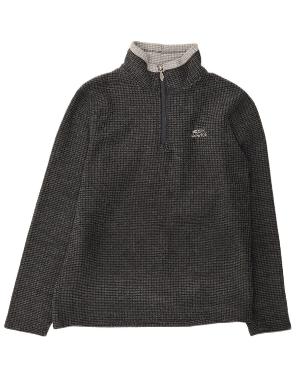 Weird Fish Pull Polaire à Col Zippé pour Homme Gris Moyen Polyester Colorblock