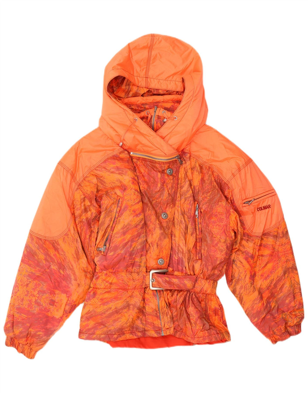 Colmar Veste de Ski à Capuche Femme IT 44 Orange Moyen Tie Dye