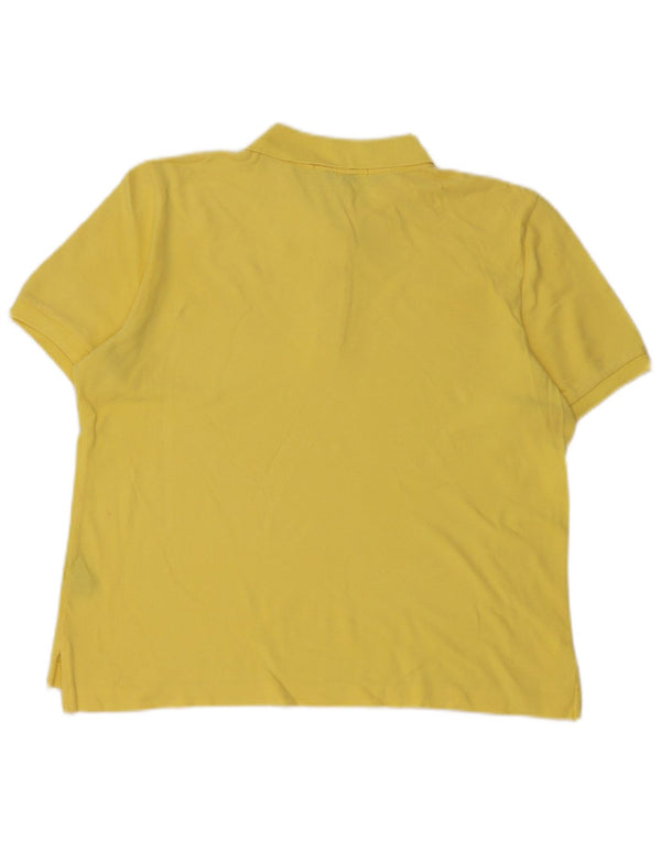 RALPH LAUREN Polo court pour femme UK 14 Coton jaune moyen