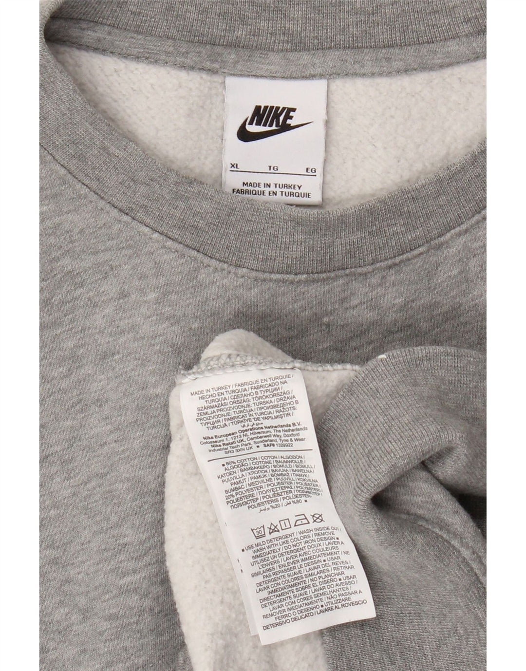 Nike Homme Sweatshirt Jumper XL Gris Coton
