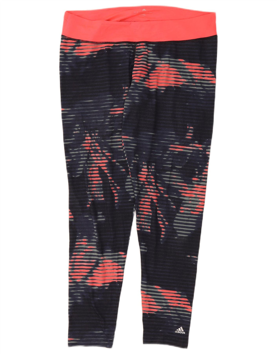 ADIDAS Femmes Climalite Leggings UK 16/18 Grand Bleu Marine Floral