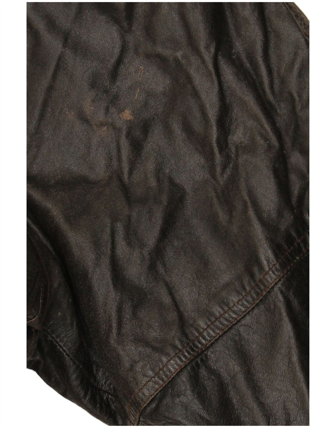 VINTAGE Manteau en cuir double boutonnage femme EU 38 Cuir marron moyen