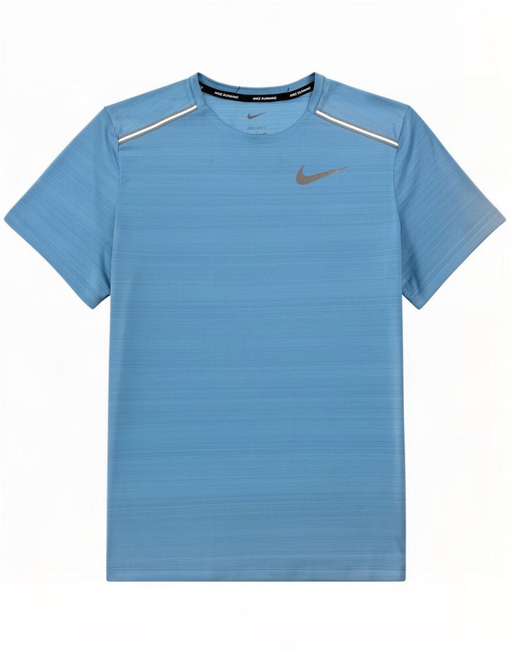 Nike T-shirt Dri Fit pour homme en polyester à fines rayures bleues