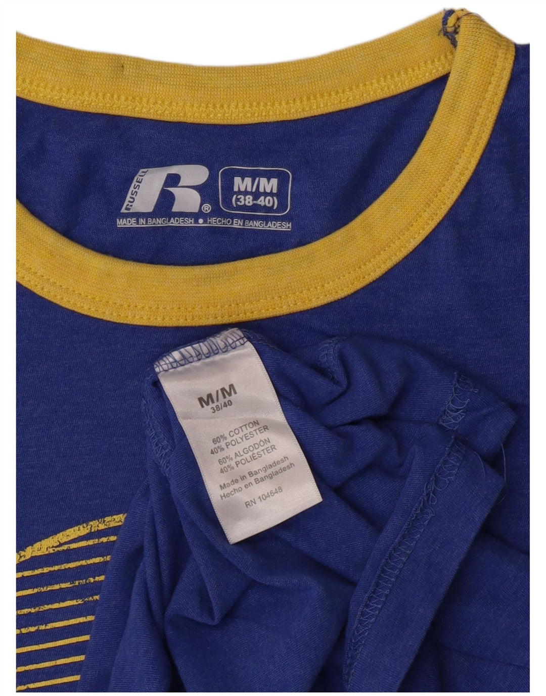 Russell Athletic T-Shirt Graphique Homme Bleu Moyen Coton