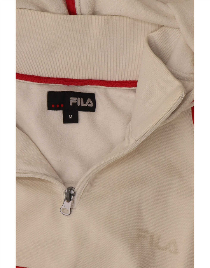 Fila Pull à Capuche Graphic Zip Neck Homme Blanc Moyen