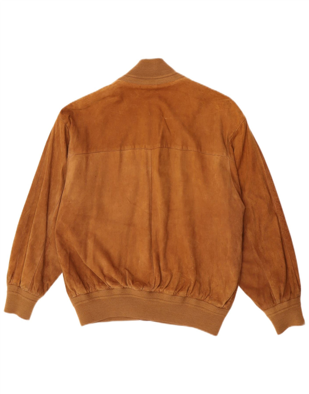 vintage Femme Daim Bomber Jacket EU 38 Moyen Brun Rétro