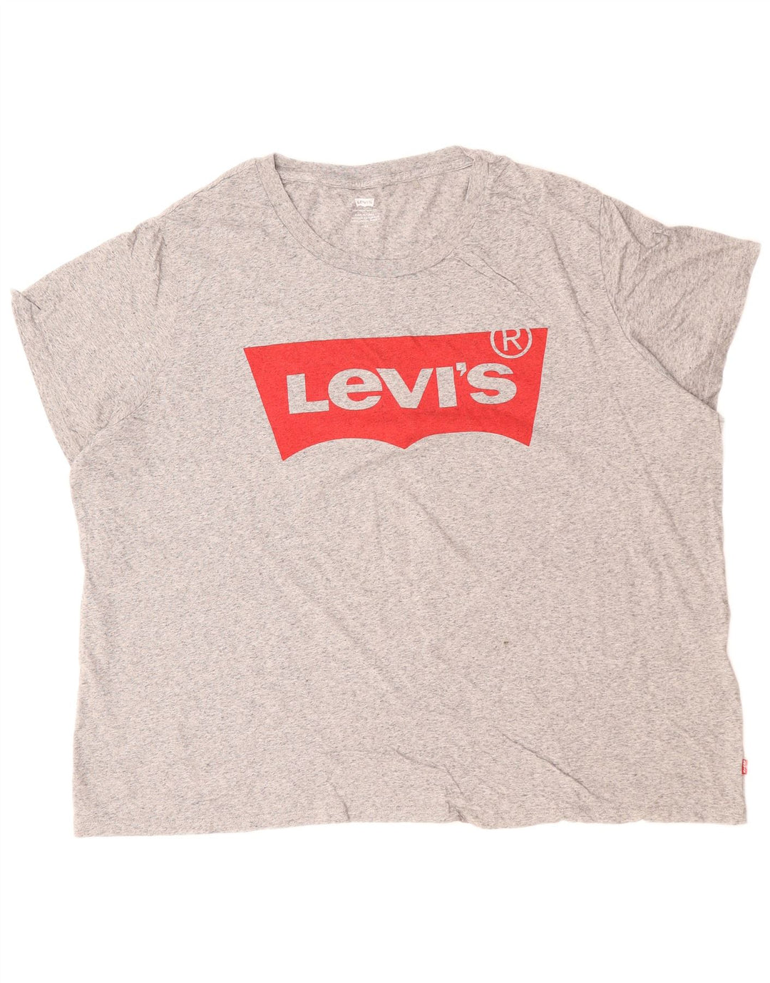 LEVI'S T-Shirt Graphique Femme UK 22 3XL Gris Moucheté Coton