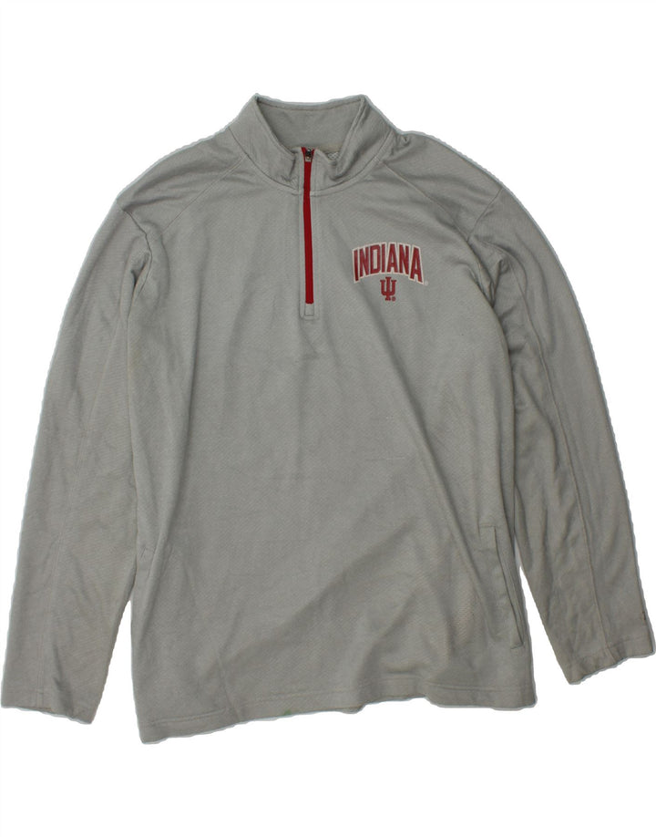 CHAMPION Mens Indiana Zip Neck Top Long Sleeve XL Grey Polyester Vintage Champion and Second-Hand Champion from Messina Hembry 