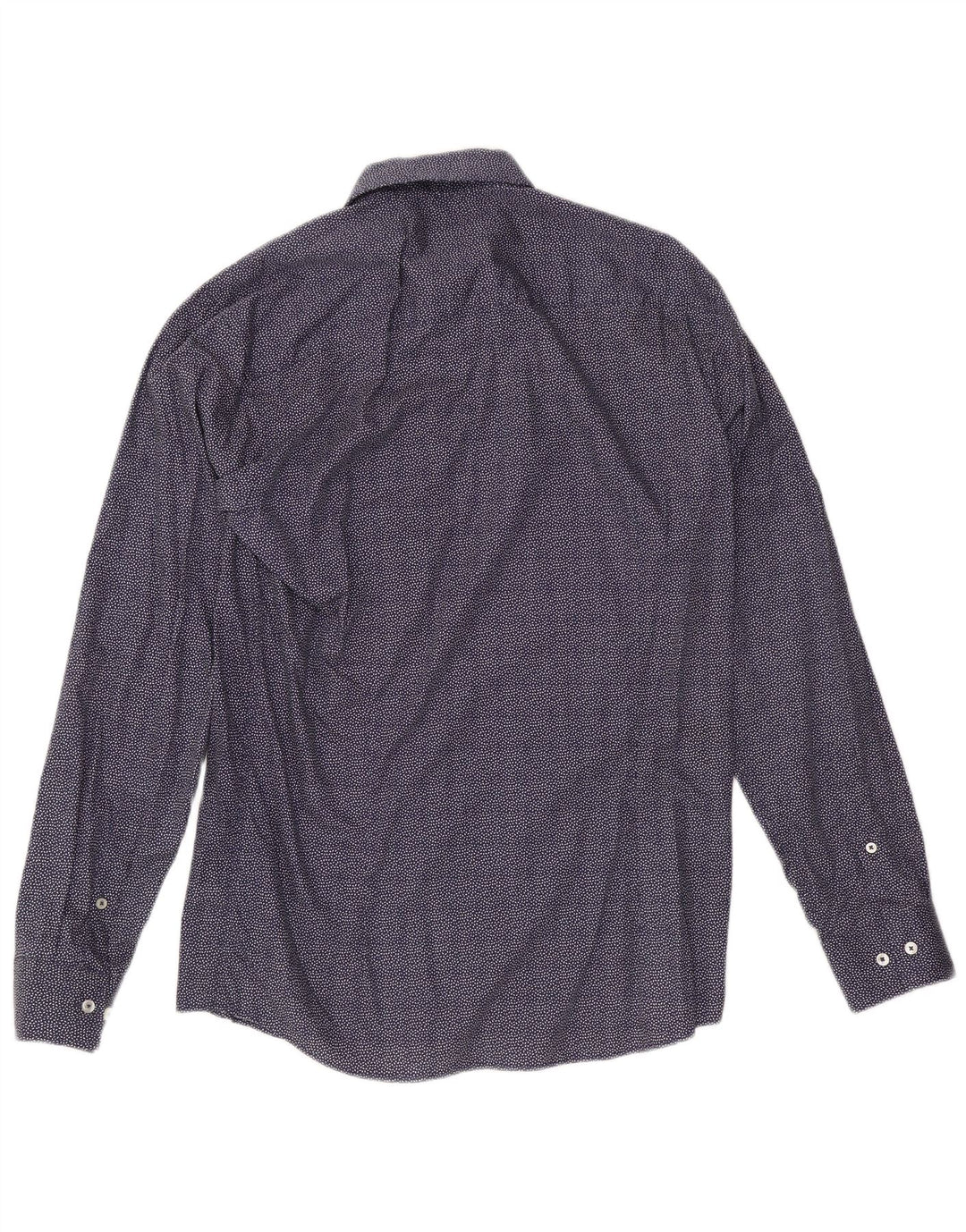 Calvin Klein Chemise slim fit pour homme Taille 41 Grand coton tacheté bleu marine