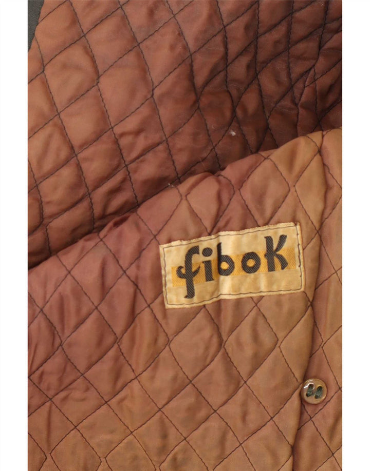 Fibok Manteau en cuir à double boutonnage pour femme UK 14 Vert moyen