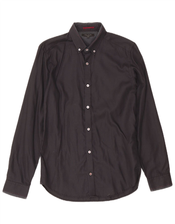 Ted Baker Chemise Homme Taille 2 Petit Bleu Marine Coton