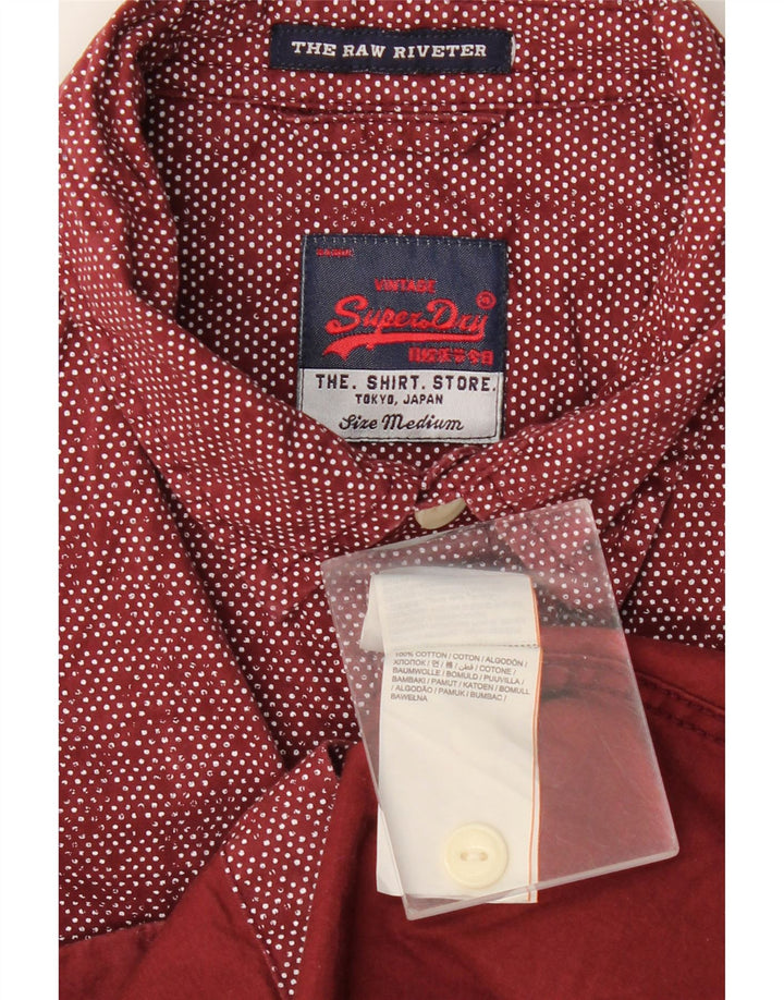 Superdry Chemise Homme Medium Burgundy Spotted Cotton