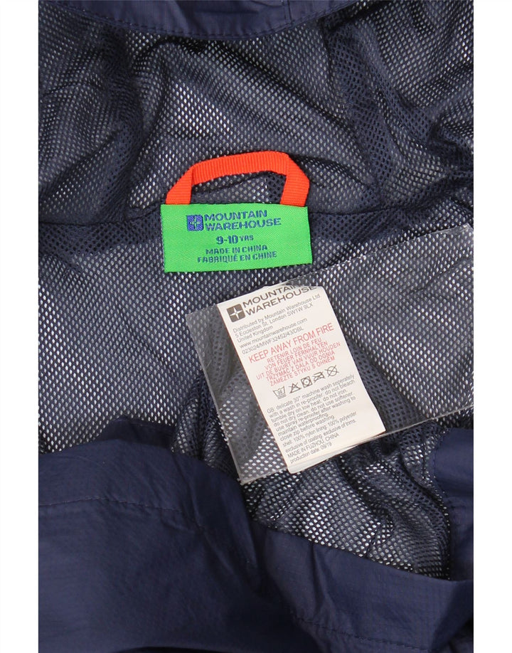 MOUNTAIN WAREHOUSE Veste de Pluie à Capuche Garçon 9-10 Ans Nylon Bleu Marine