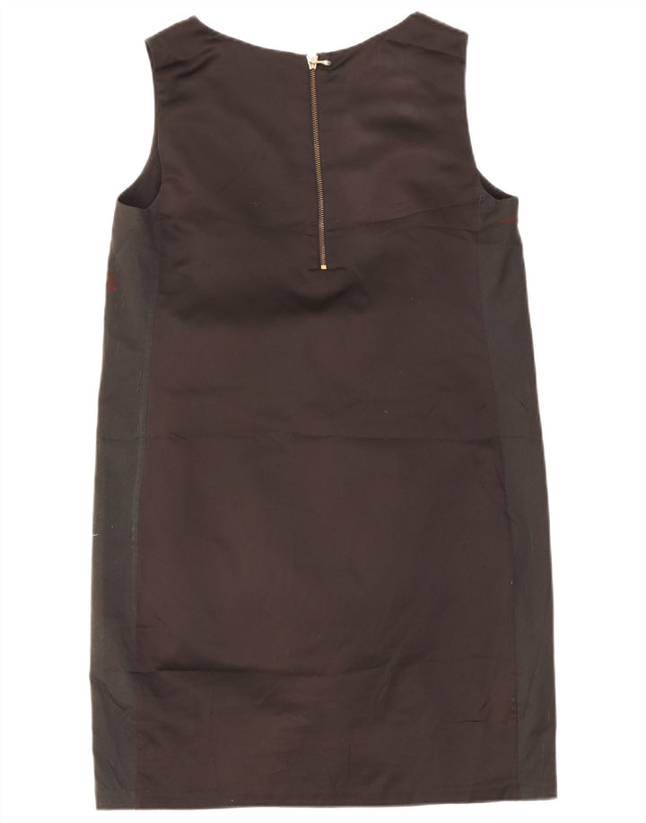 Ted Baker Robe droite graphique pour femme Taille 4 Grand oiseau colorblock noir