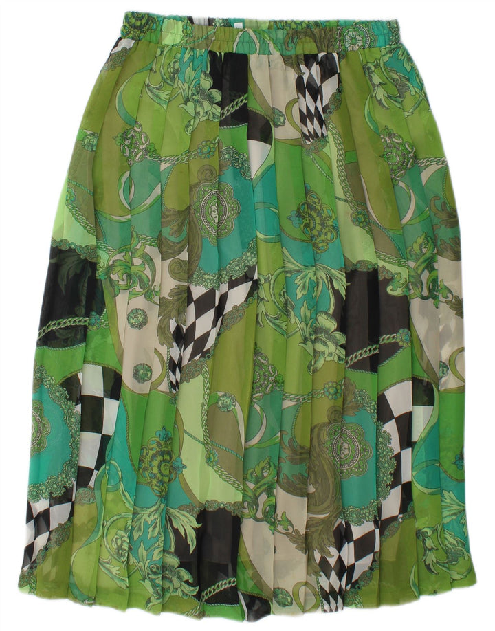 Jupe plissée taille haute femme Vintage W30 Patchwork vert moyen