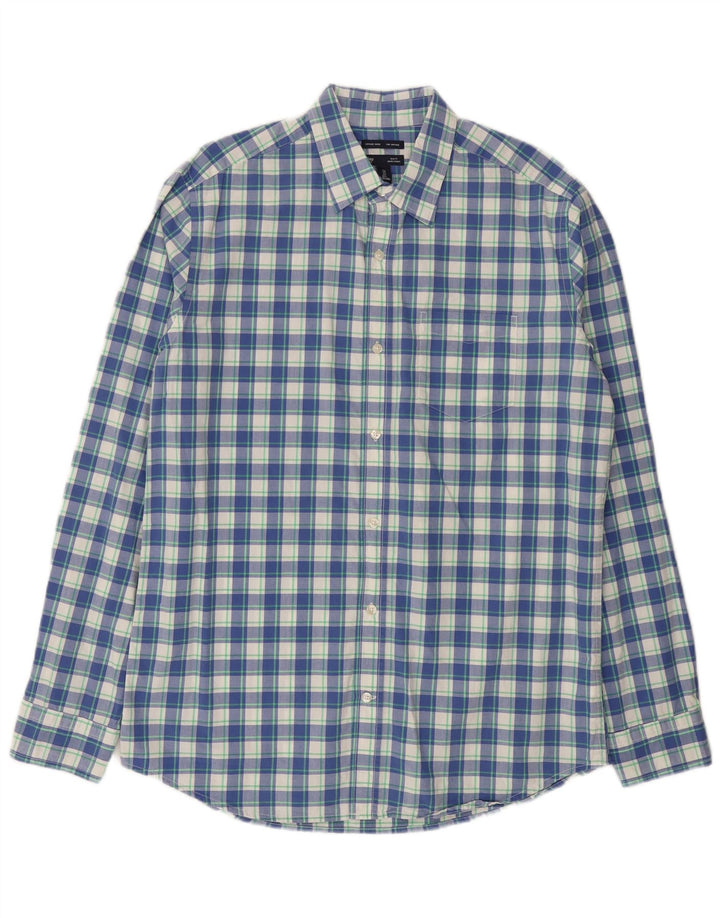 Gap Chemise Slim Fit Homme Grand Carreau Bleu Coton