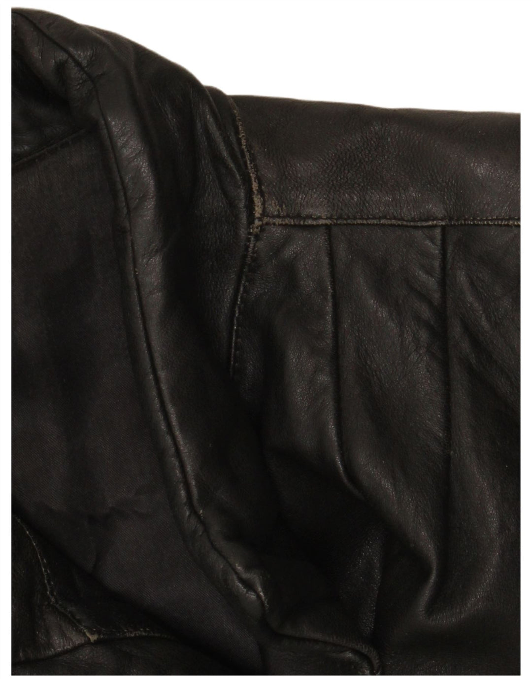 manteau en cuir femme vintage IT 46 Grand cuir noir