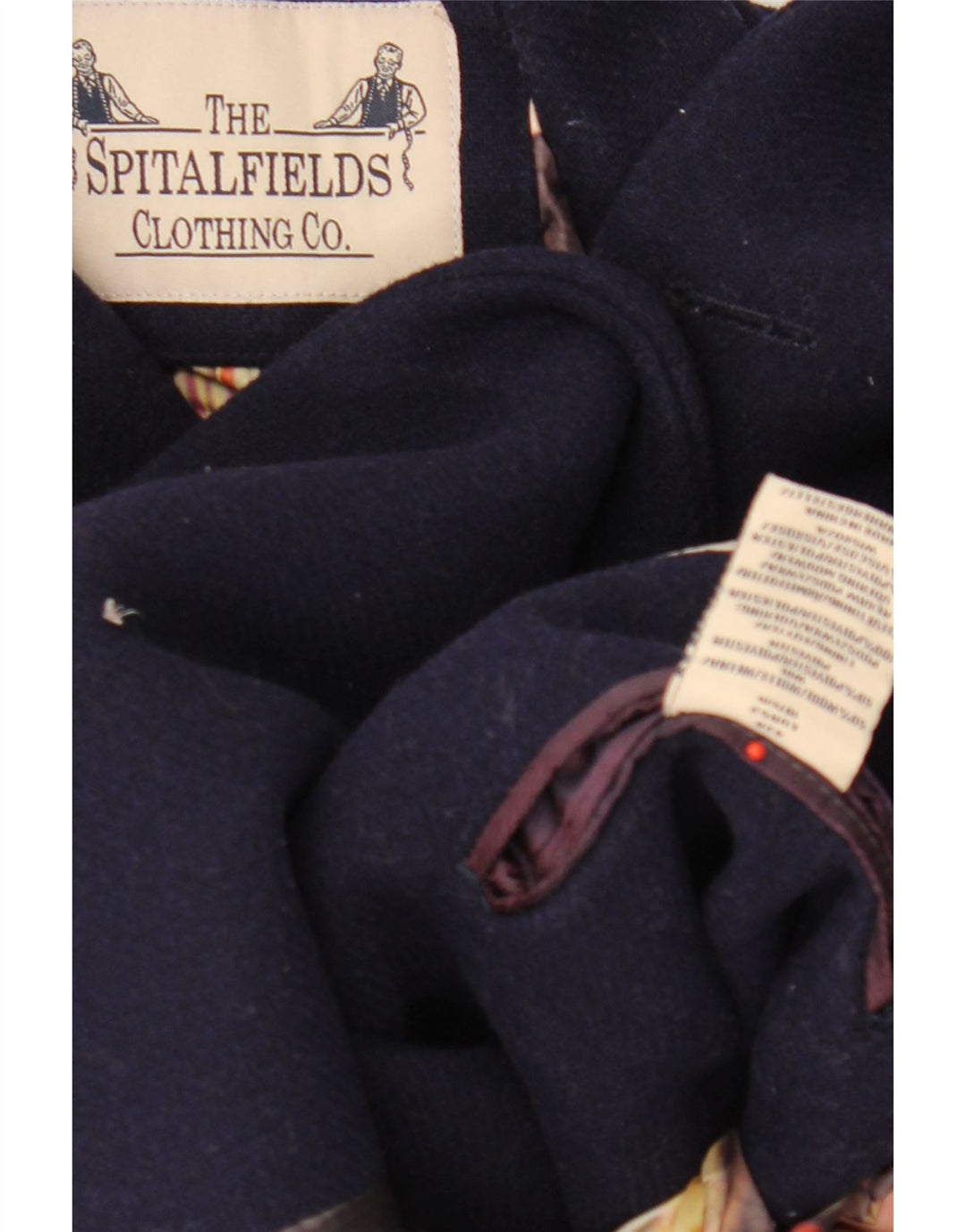 vintage Homme Pardessus UK 42 XL Laine Bleu Marine