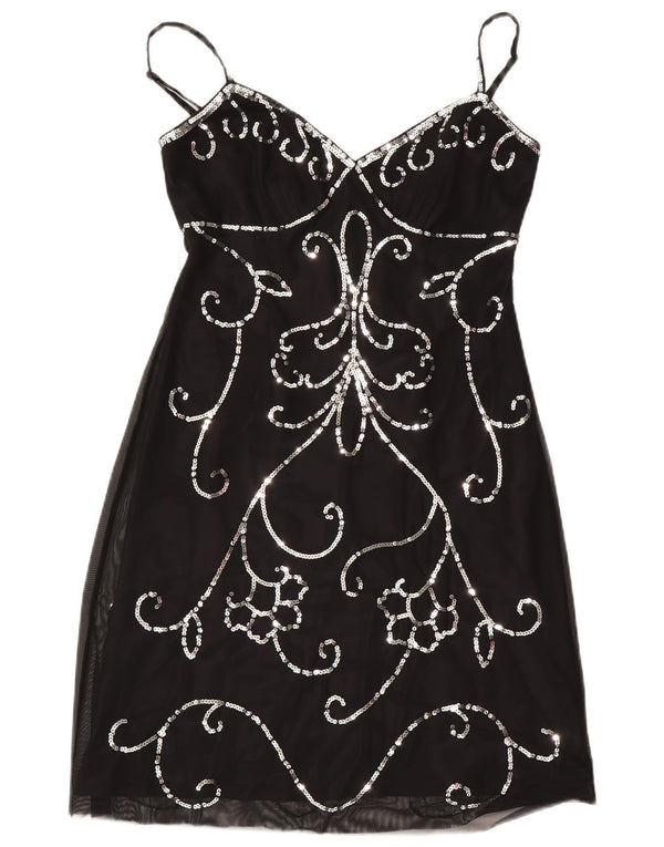 Debut Robe fourreau de soirée sans manches pour femme UK 44 Medium Noir Paisley