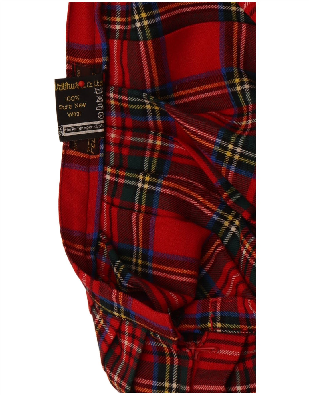 vintage Femme Mini Jupe Plissée IT 44 Moyen W26 Rouge Check Nouvelle Laine