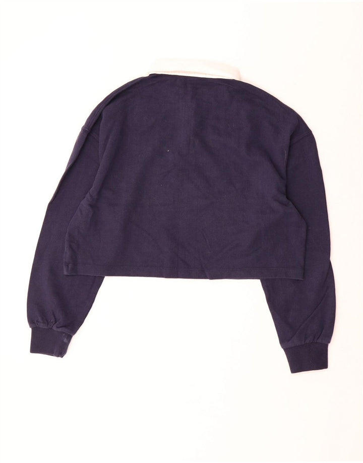 SUPERDRY Polo court surdimensionné pour femme UK 12 Bleu marine moyen