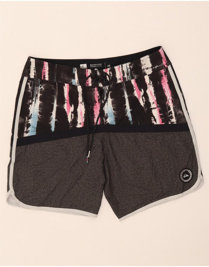 Quiksilver Short de Bain Homme Gris Moyen Tie Dye Polyester