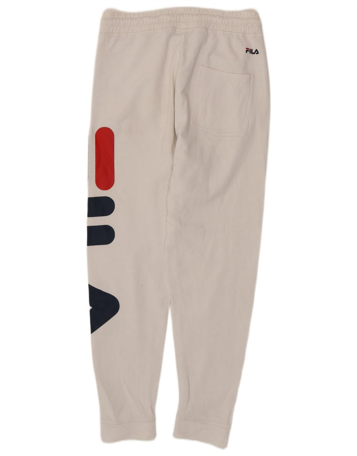 FILA Pantalon de Survêtement Graphique Joggers XS Blanc Coton Homme