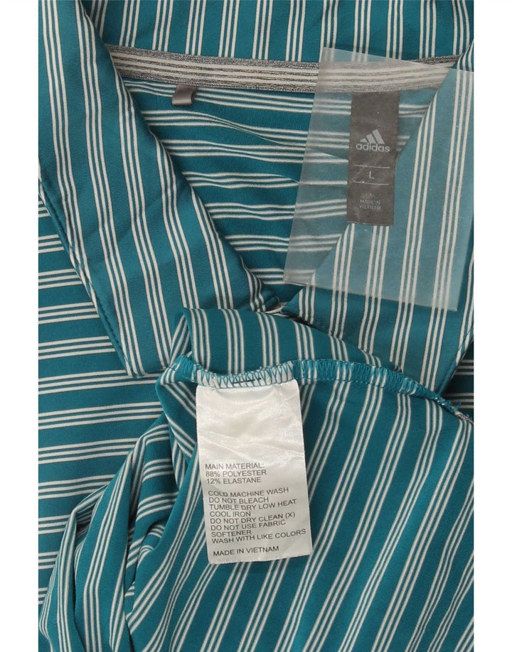 Adidas Polo Homme Grand Bleu Rayé Polyester
