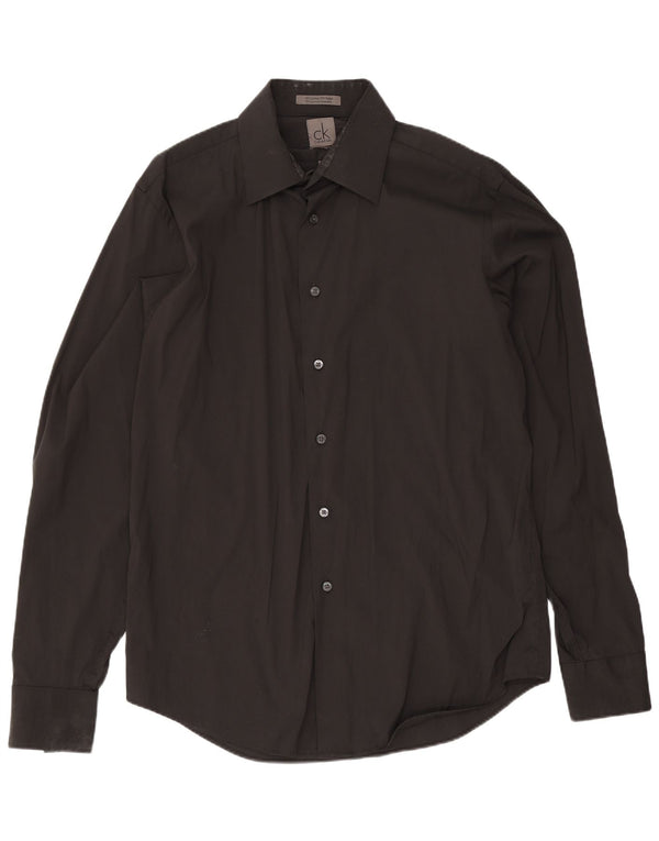 Calvin Klein Chemise slim fit pour homme Taille 40 15 3/4 Coton noir moyen