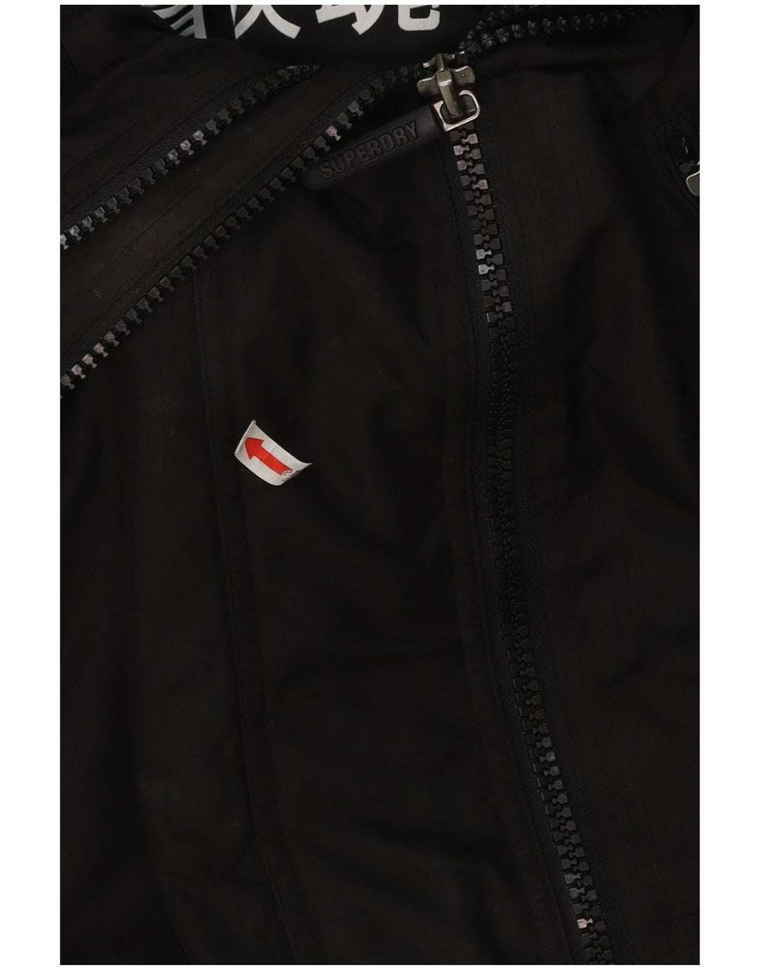 Superdry Veste coupe-vent à capuche pour hommes UK 36 Small Noir Polyester