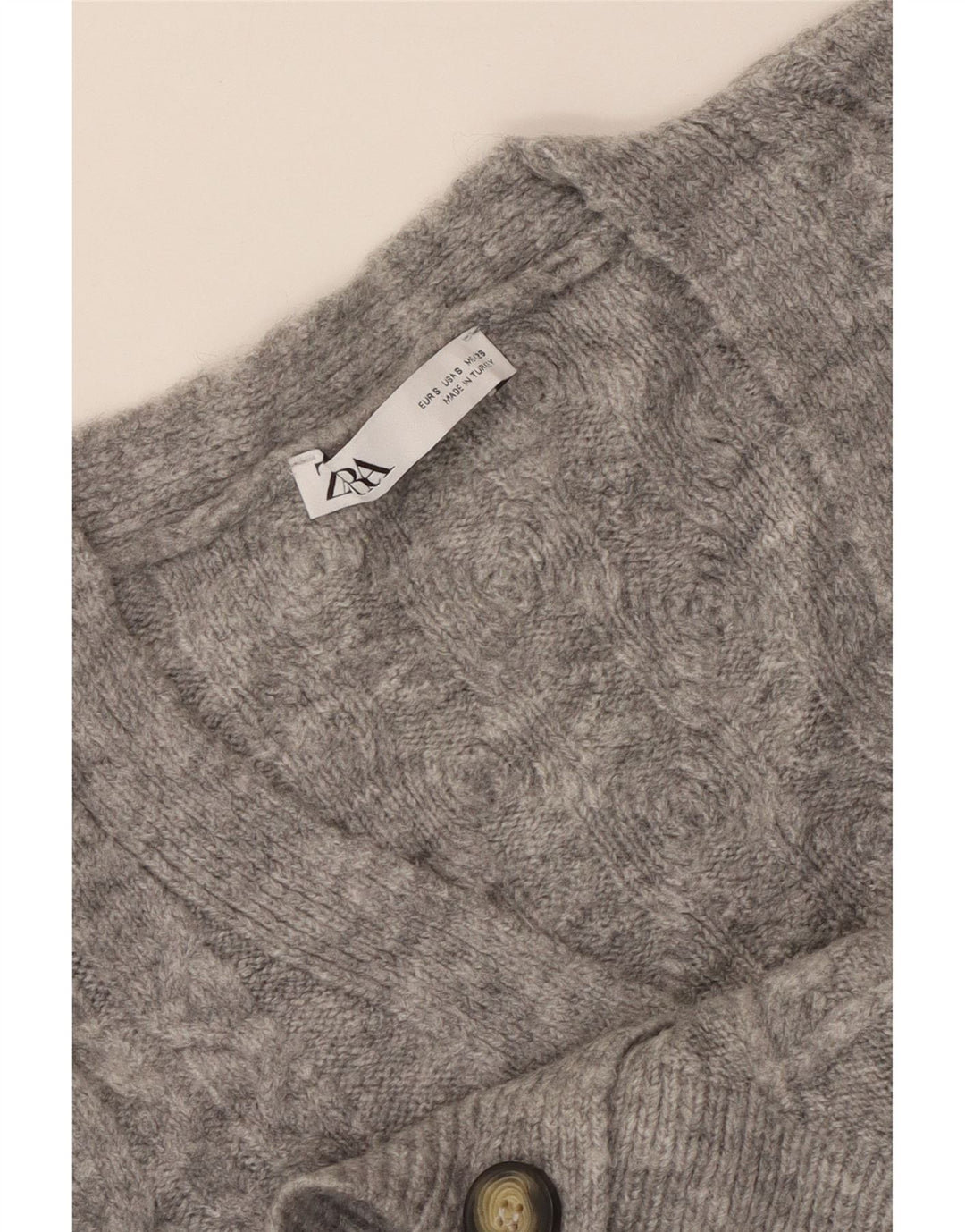 ZARA Womens Crop Oversize Cardigan Pull UK 10 Petit Gris