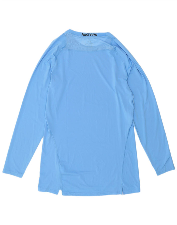 Nike Haut Dri Fit à manches longues pour homme 2XL Bleu Polyester