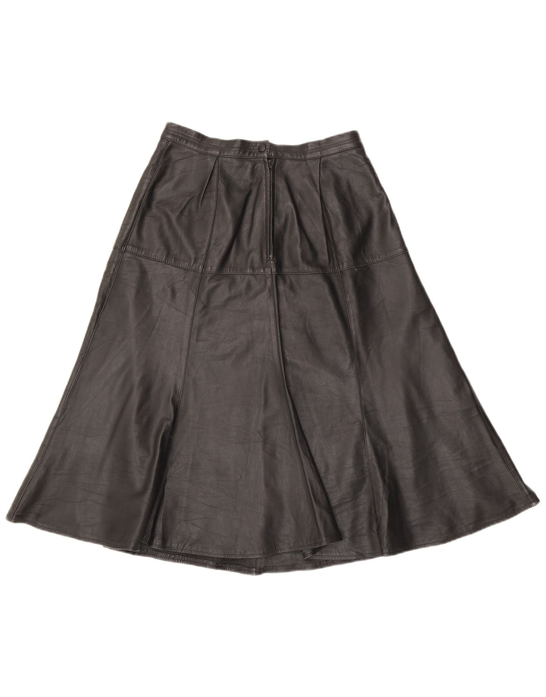 jupe en cuir femme vintage W28 Noir moyen