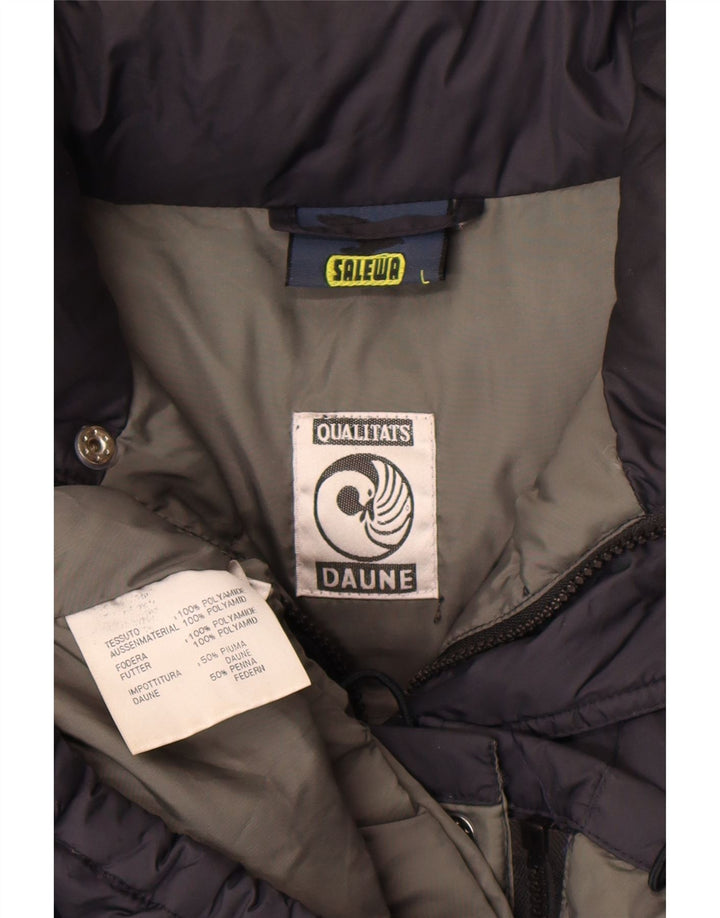 SALEWA Veste matelassée à capuche pour hommes UK 40 Large Bleu Marine Polyamide