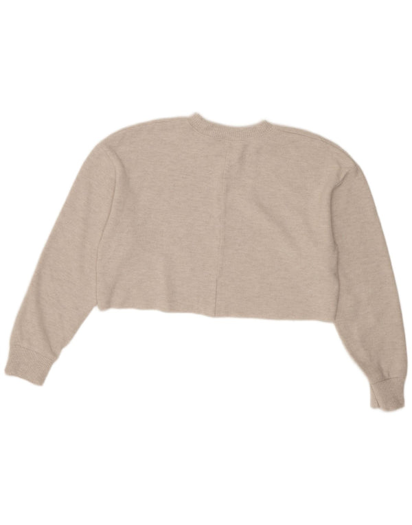 Zara Womens Crop Blouse Top UK 14 Beige Moyen