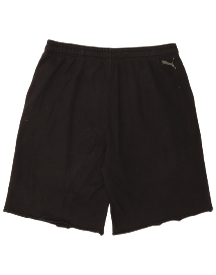 Puma Short de sport graphique pour homme en coton noir Taille L