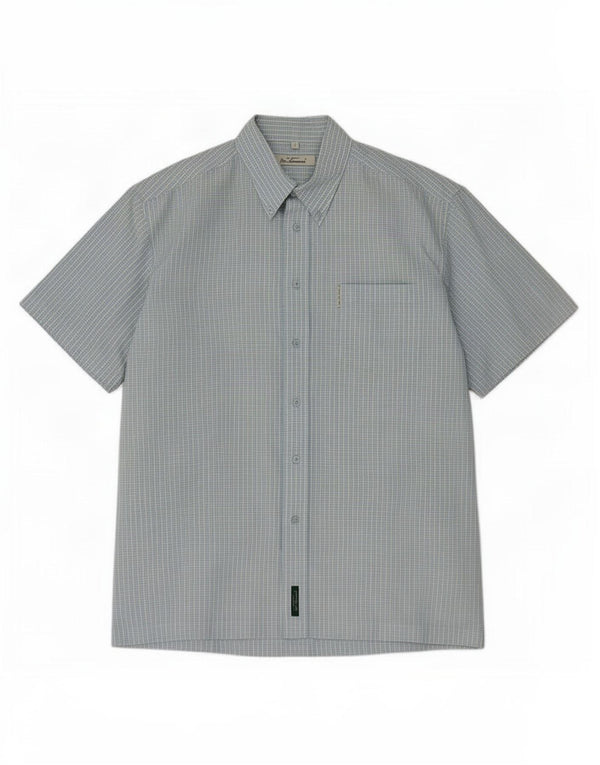 Ben Sherman Chemise à manches courtes pour homme en coton à carreaux bleus