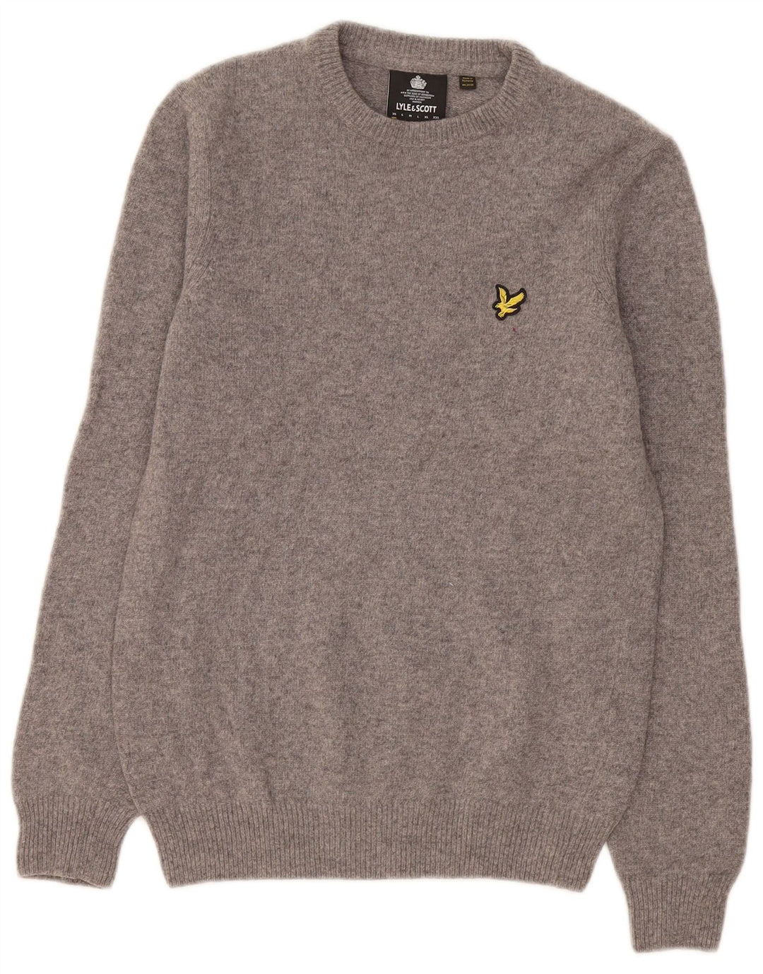 Lyle & Scott Pull à col rond pour homme XS Gris Laine