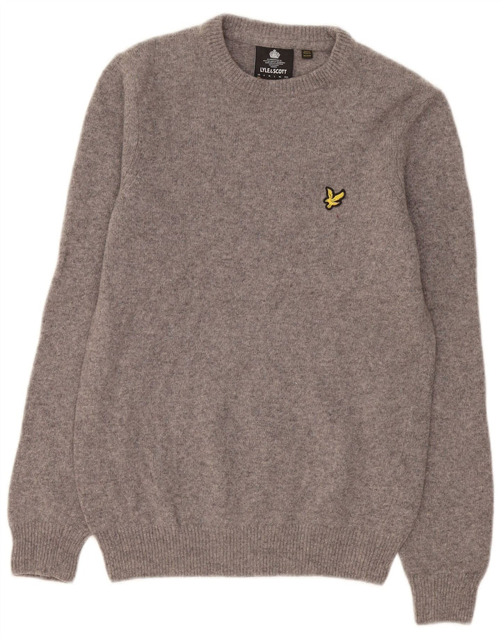 Lyle & Scott Pull à col rond pour homme XS Gris Laine