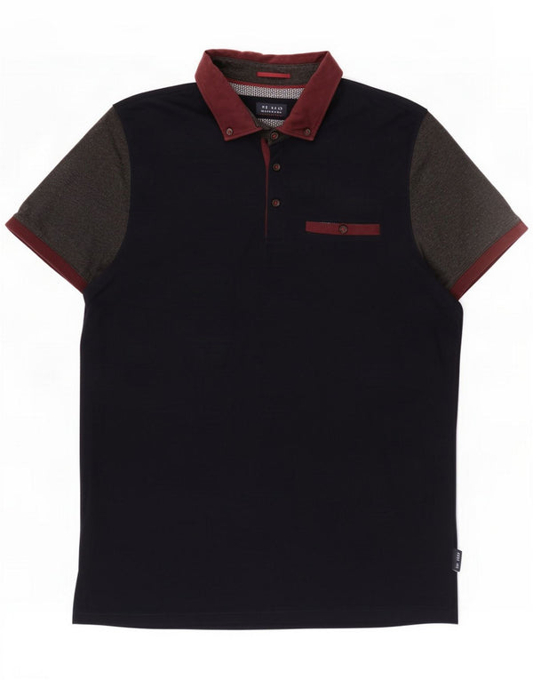 Polo Ted Baker pour homme taille 4 en coton bleu marine Large