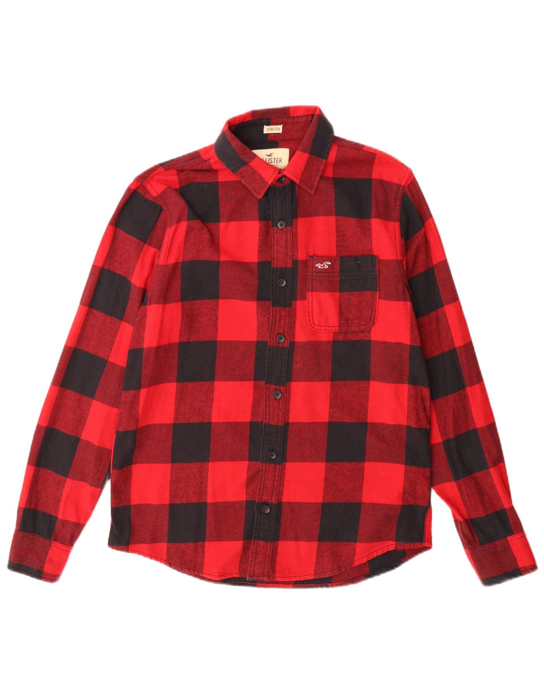 Hollister Chemise en flanelle pour homme en coton vichy rouge moyen